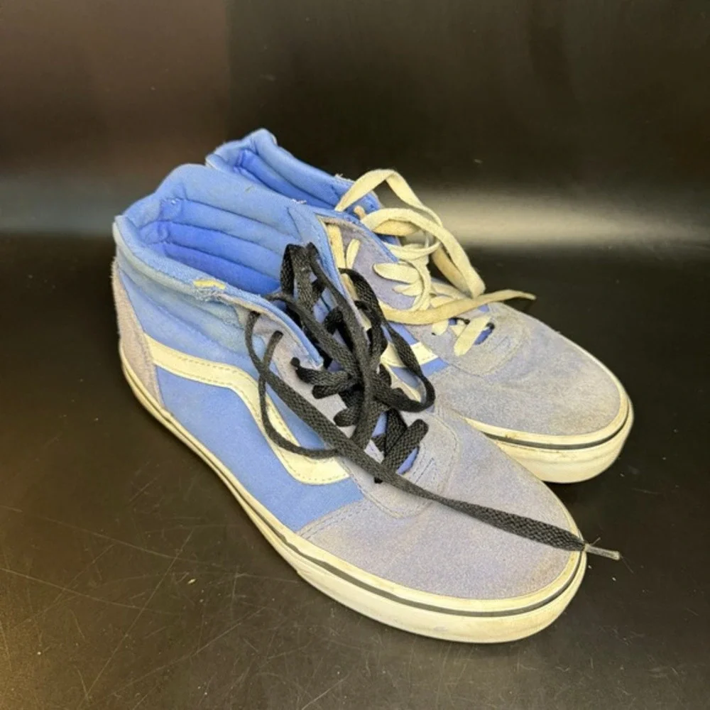 Vans Ward Hi 500714 Blue Suede Canvas Skate Shoes Womens Size‎ 8